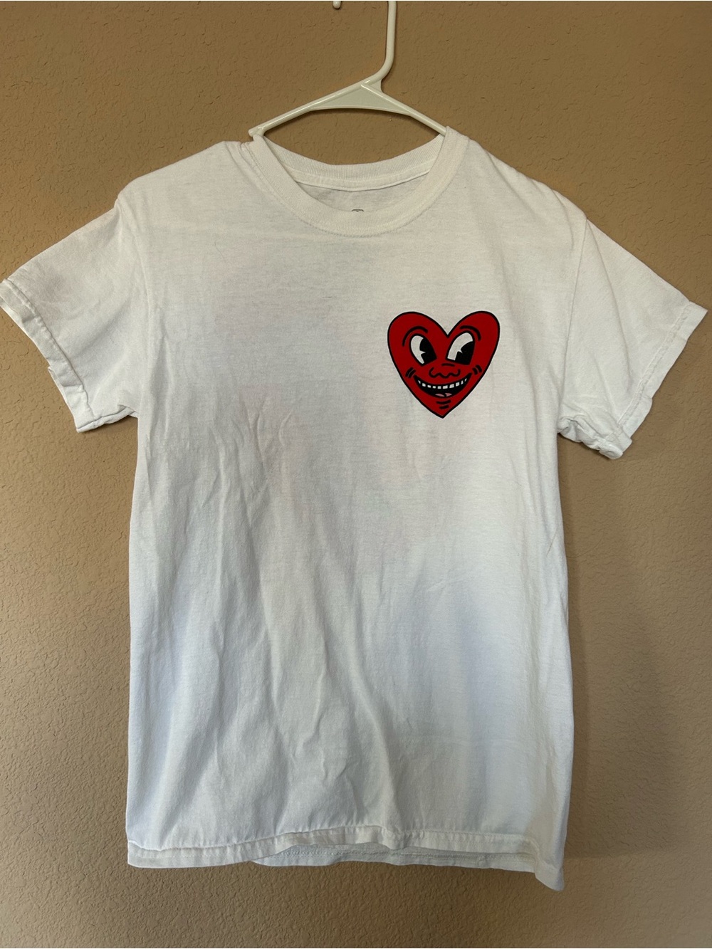 Keith Haring x Ripple Junction Smiling Heart Graphic T-Shirt White Size Small